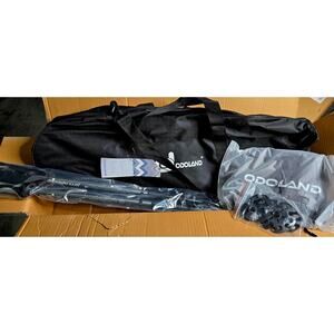 Odoland 30" Snowshoes Set w/ Trekking Poles Carry Bag Black Silver Model OD0412L